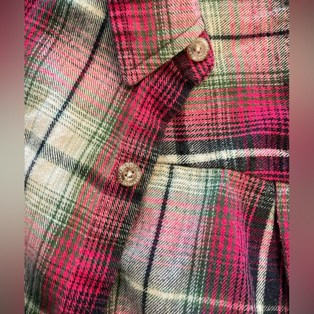 Men’s Plaid Button-Up Shirt - Red and Green - Picture 4 of 9